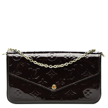 Louis Vuitton Vernis Pochette Felicie Chain Wallet Amarante 1 of 10