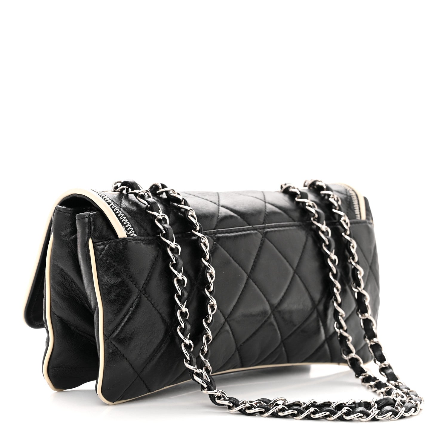 Chanel Lambskin East West Mademoiselle Flap Black 3 of 12