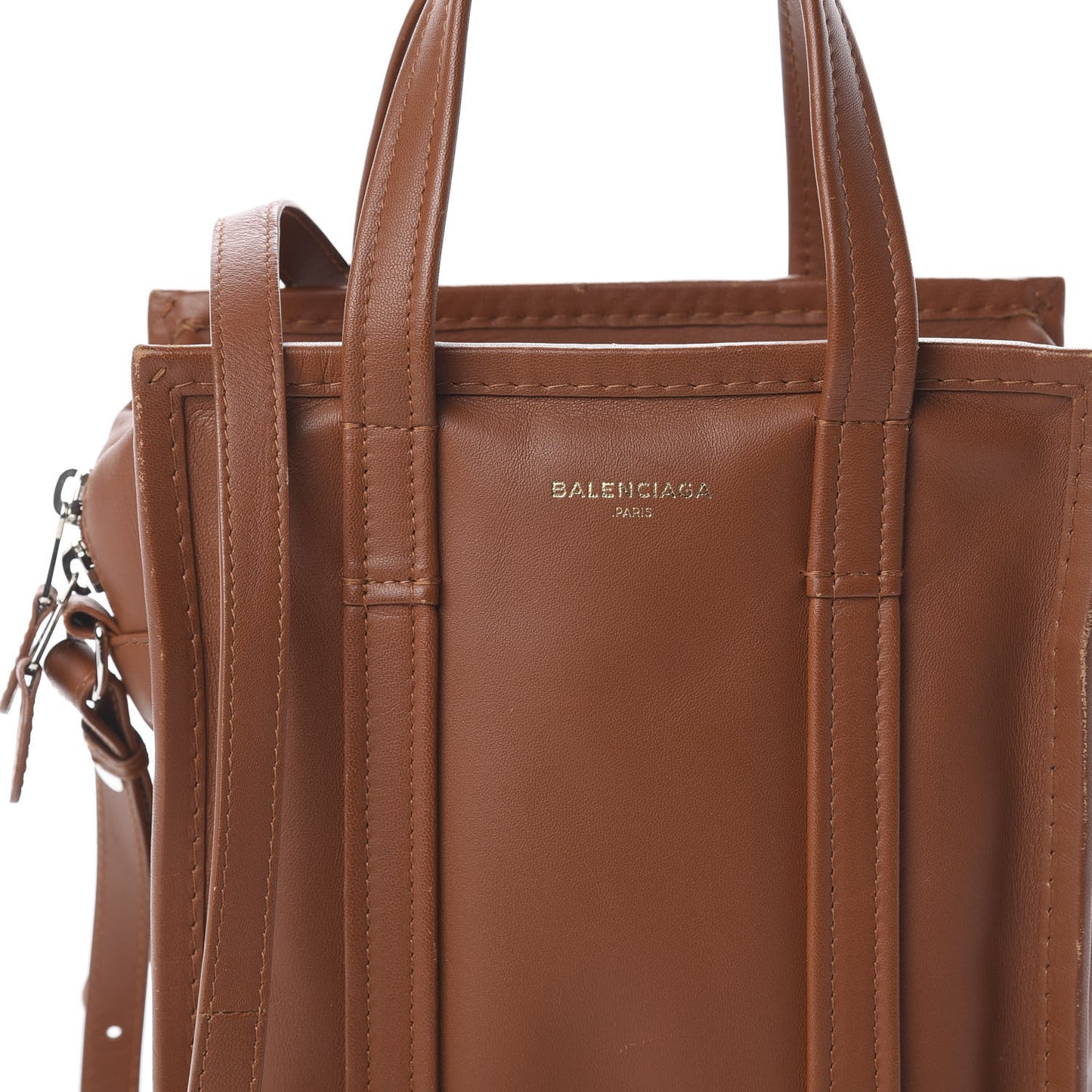 Agneau XS Bazar Shopper Tote Marron Fauve
