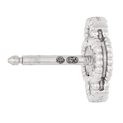 Van Cleef & Arpels 18K White Gold Diamond Sweet Alhambra Earrings 6 of 7