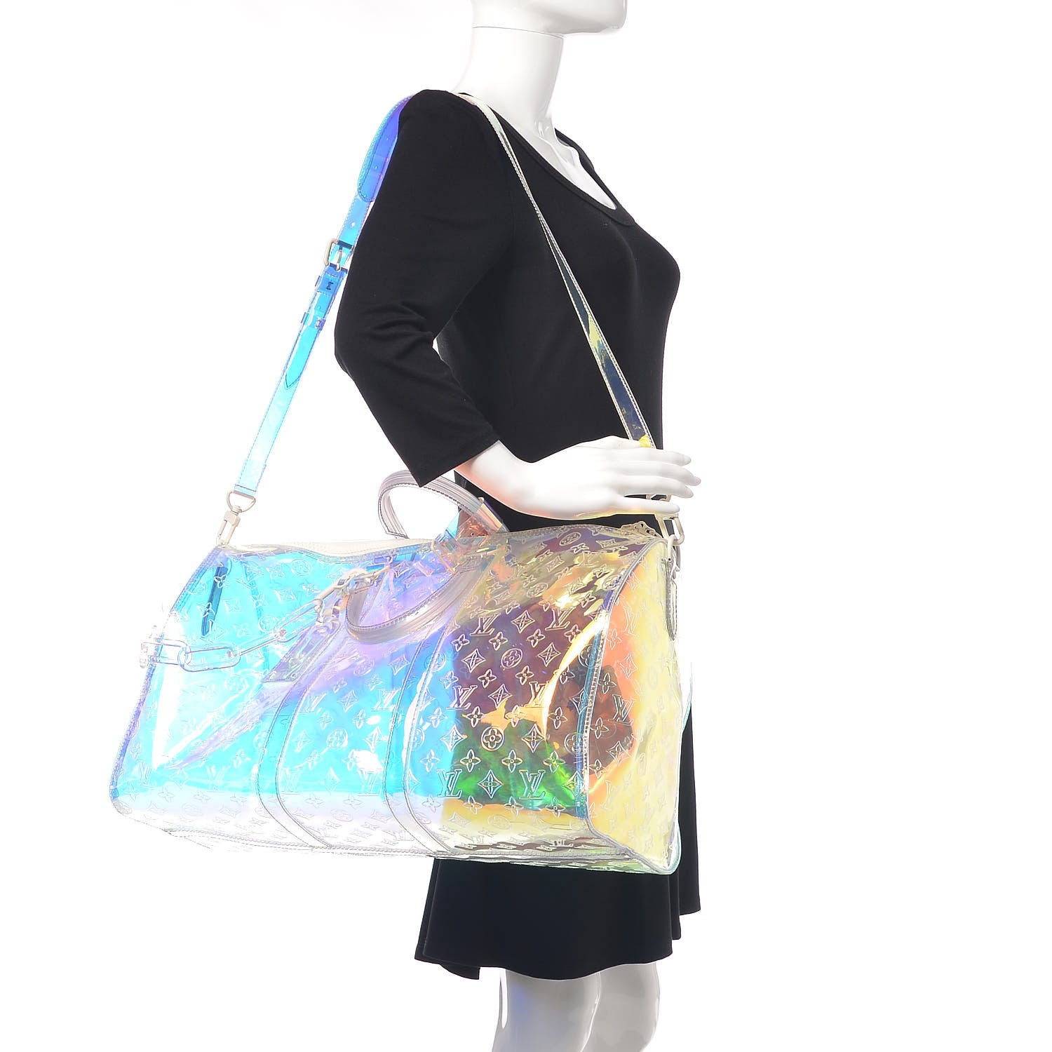 Louis Vuitton PVC Monogram Keepall Bandouliere 50 Iridescent Prism 2 of 8