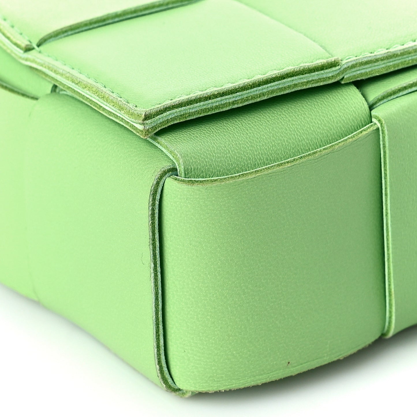 Nappa Maxi Intreccio Cassette Bag Pistachio