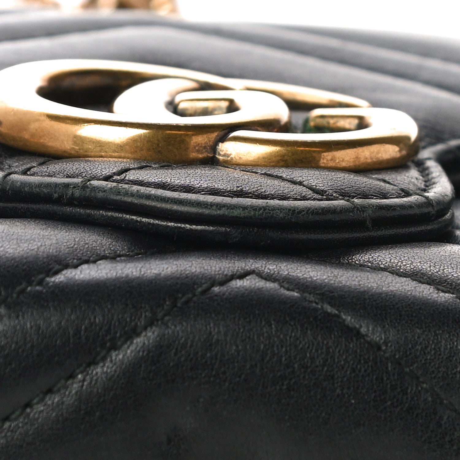 Gucci Calfskin Matelasse GG Marmont Chain Wallet Black 11 of 15