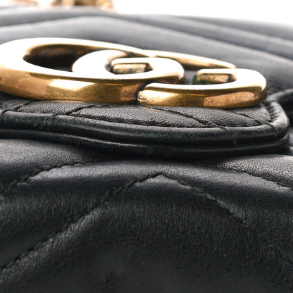 Gucci Calfskin Matelasse GG Marmont Chain Wallet Black 11 of 15