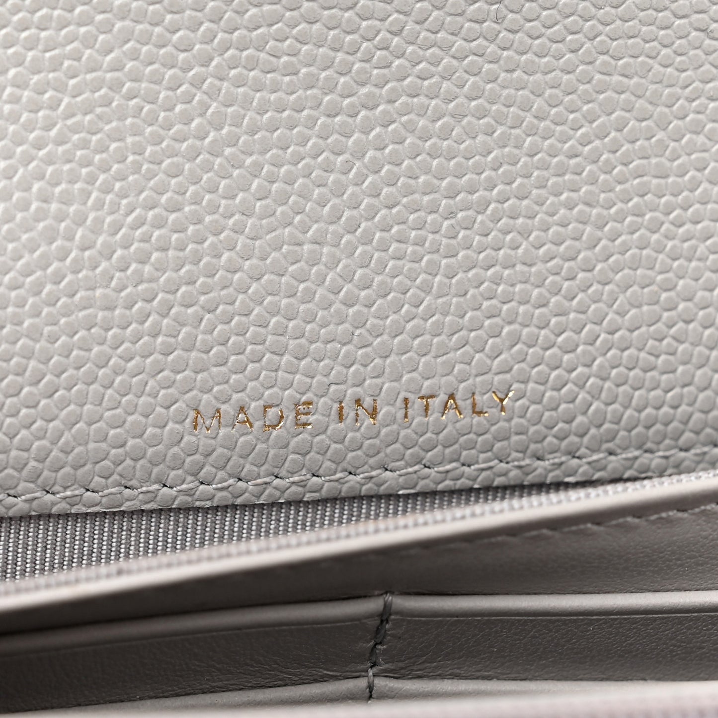 Caviar Quilted Large Flap Wallet Grey