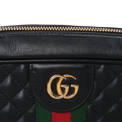 Gucci Calfskin Web Trapuntata Small GG Shoulder Bag Black 8 of 13