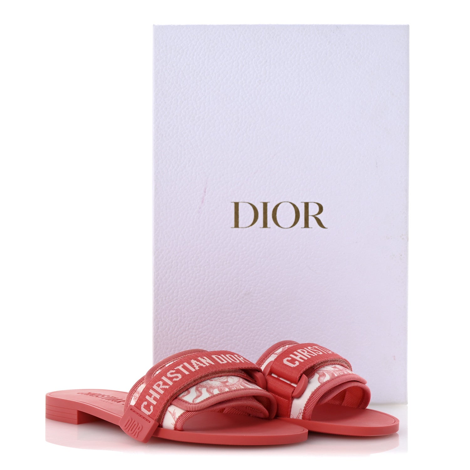 Christian Dior Technical Stretch Fabric Dio(r)evolution Toile De Jouy Slide Sandals 35 Coral 11 of 11