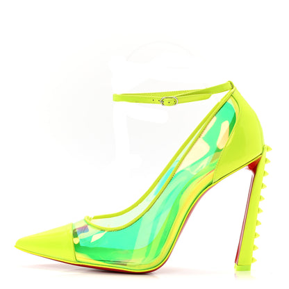 Christian Louboutin Patent Perle Debout Condorapik 100 Pumps 38 Fluo Yellow 1 of 8