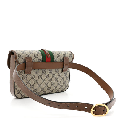 Gucci GG Supreme Monogram Azalea Calfskin Web Jackie 1961 Belt Bag 90 36 Beige Ebony Brown Sugar 3 of 10
