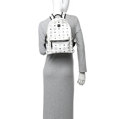 MCM Visetos Small Side Stud Stark Backpack White 2 of 10