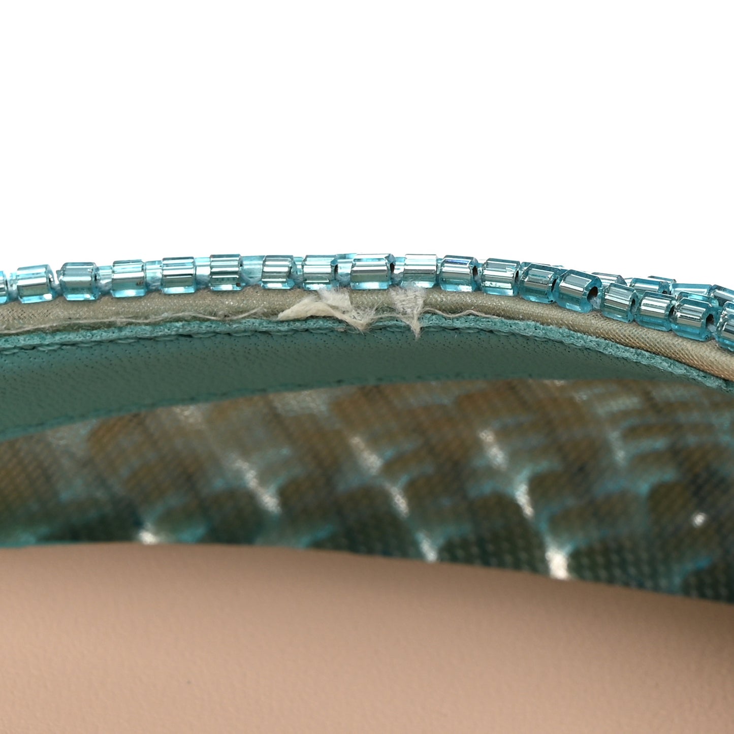 Organza Sequin Paillettes Colibri Lite 85mm Slingback Pumps 37 Nudo Blue Tiffany
