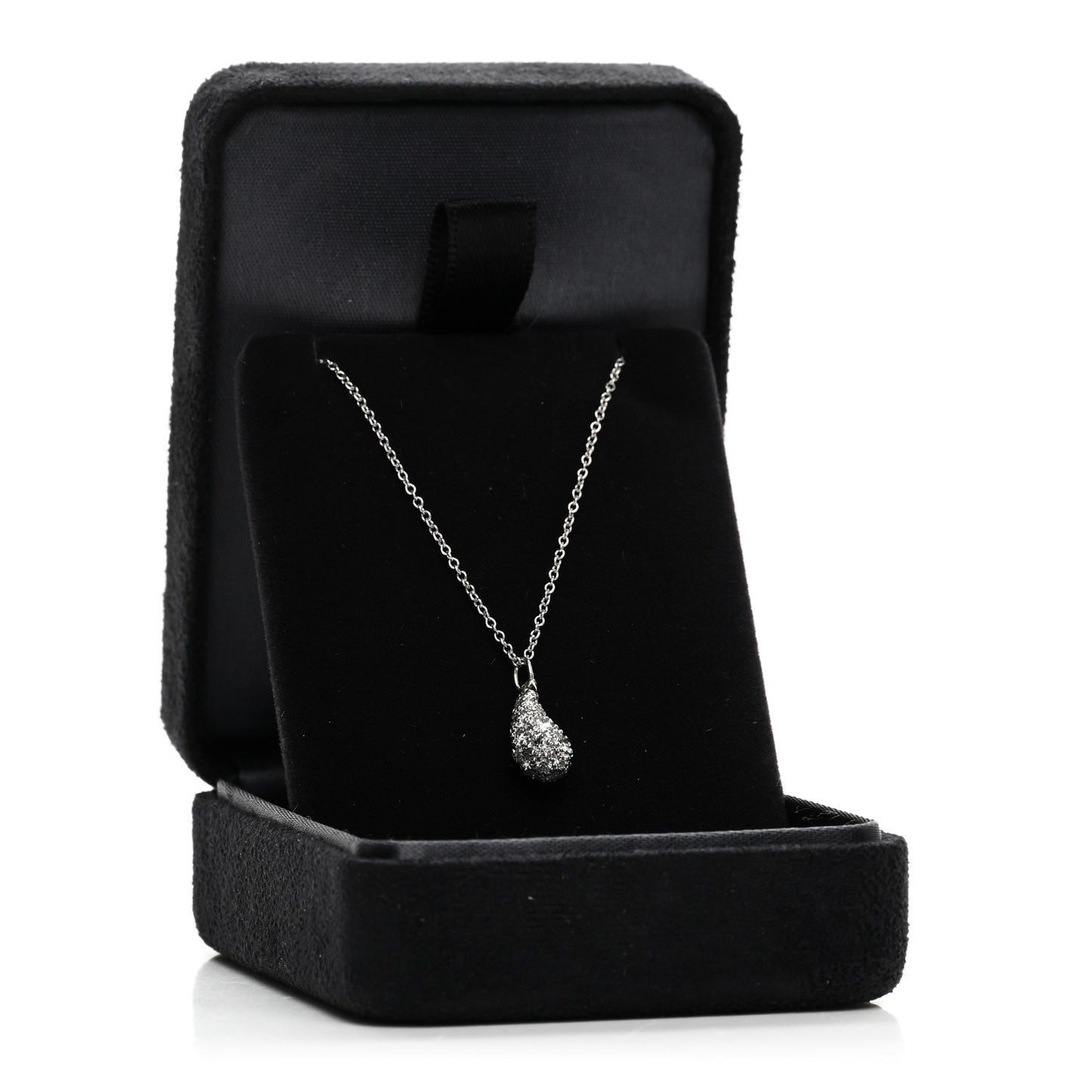 Platinum Diamond 6mm Elsa Peretti Teardrop Pendant Necklace