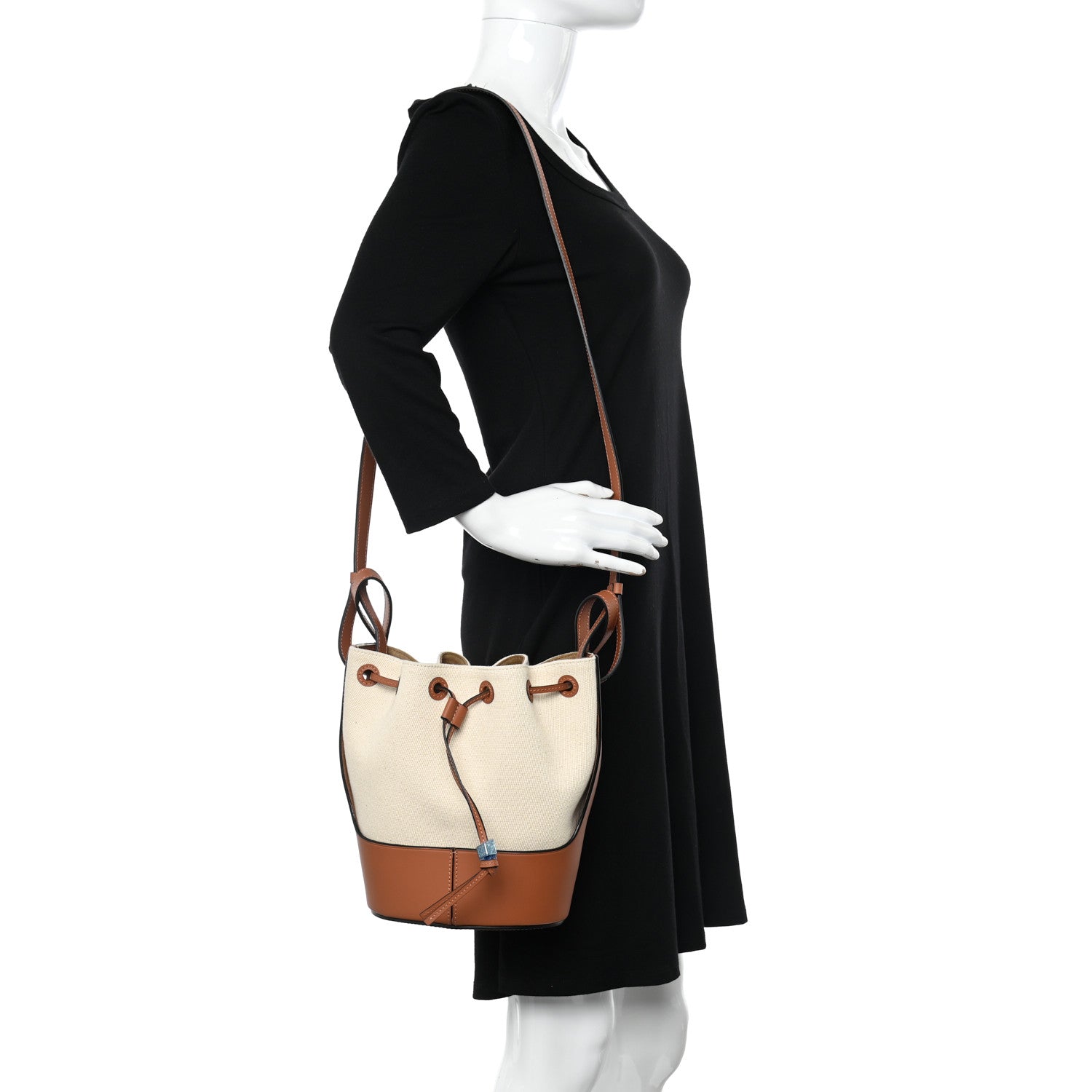 Loewe Canvas Calfskin Balloon Bucket Bag Ecru Tan 2 of 10