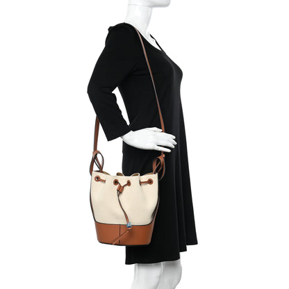 Loewe Canvas Calfskin Balloon Bucket Bag Ecru Tan 2 of 10