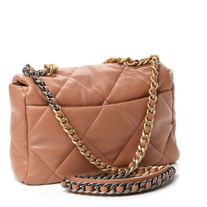 Chanel Lambskin Quilted Large Chanel 19 Flap Brown 3 of 10