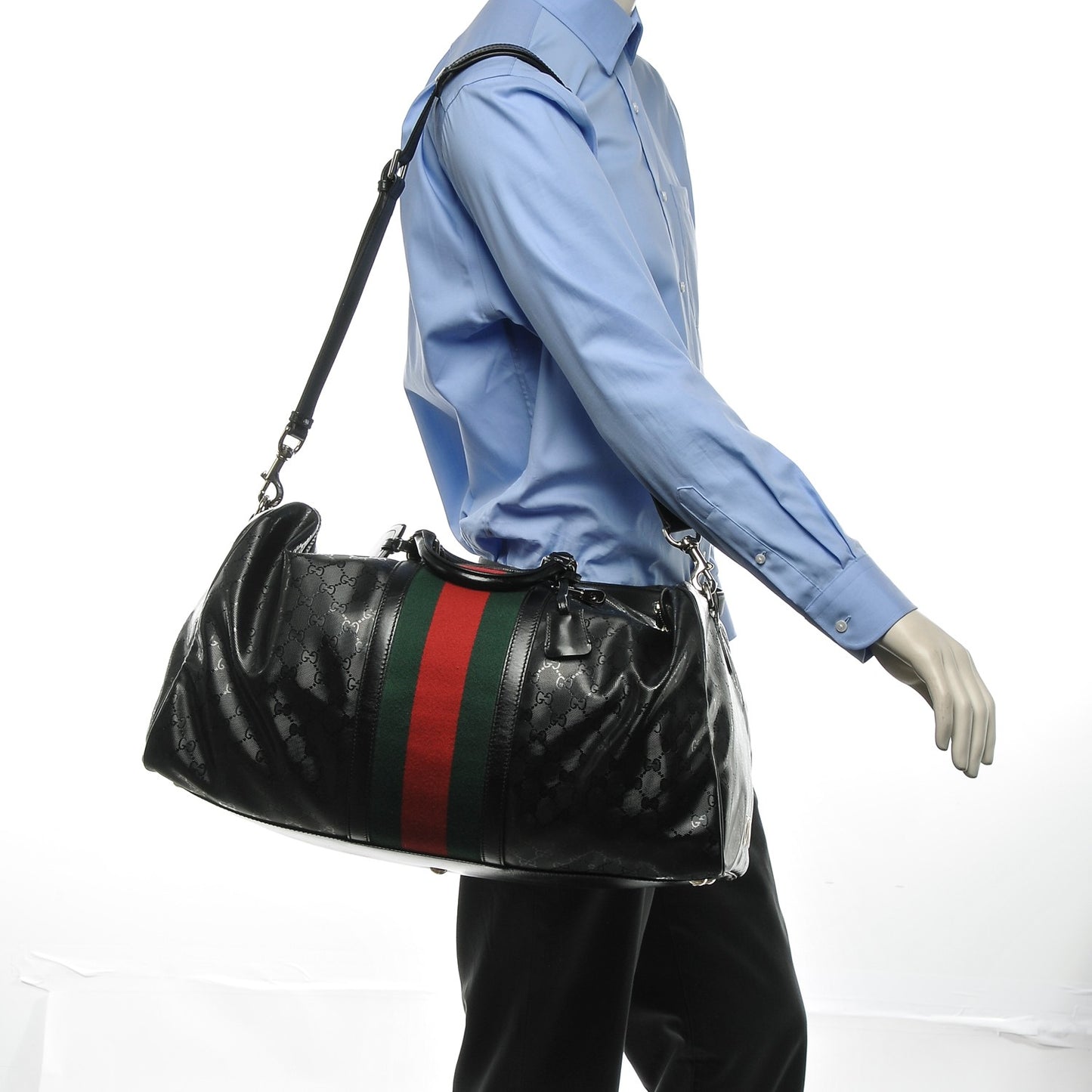 Imprime Monogram Web Carry On Duffle Bag Black