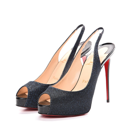 Christian Louboutin Glitter Private Number 120 Pumps 36 Navy Black 3 of 10