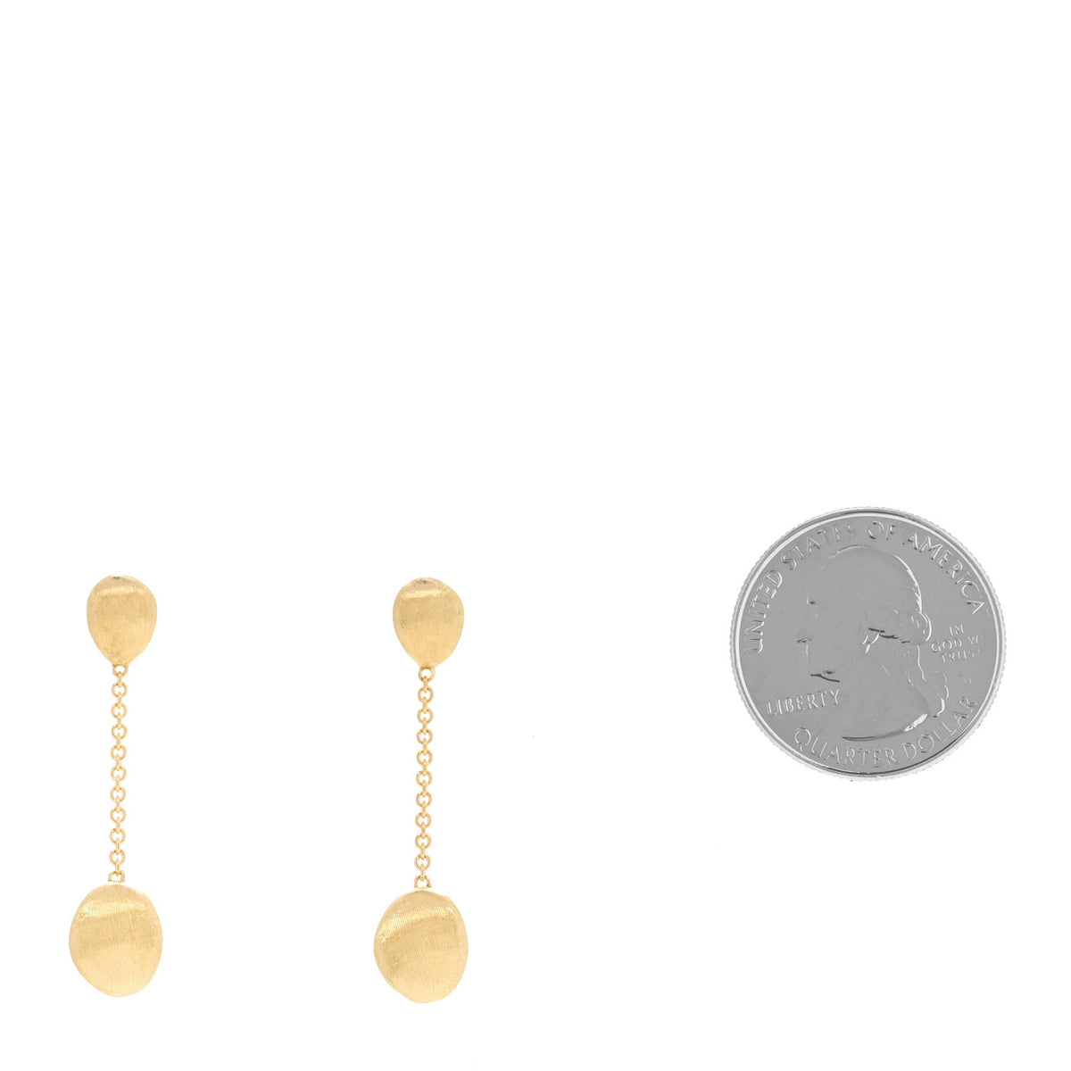 18K Yellow Gold Siviglia Single Strand Drop Earrings