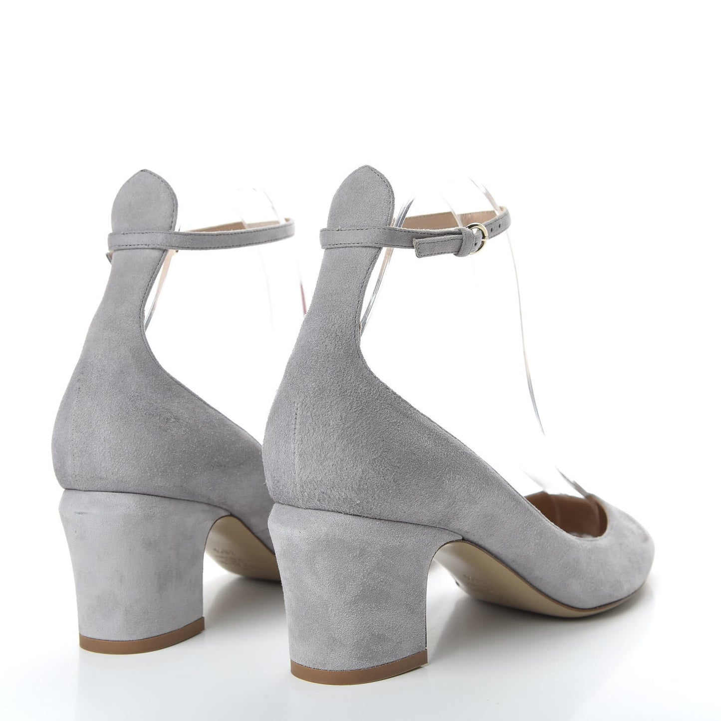 Suede Tan-Go Mary Jane 60mm Pumps 38.5 Pastel Grey