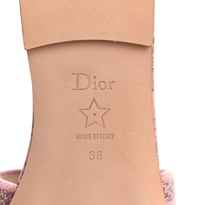 Christian Dior Canvas Toile De Jouy Embroidered Dway Flat Slide Sandals 36 Chateau Rose 8 of 10