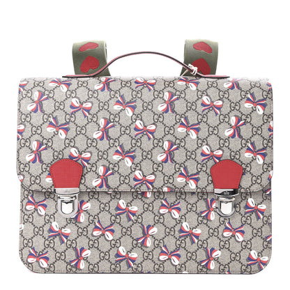 Gucci GG Supreme Monogram Childrens Sylvie Bow Print Backpack Red 1 of 8