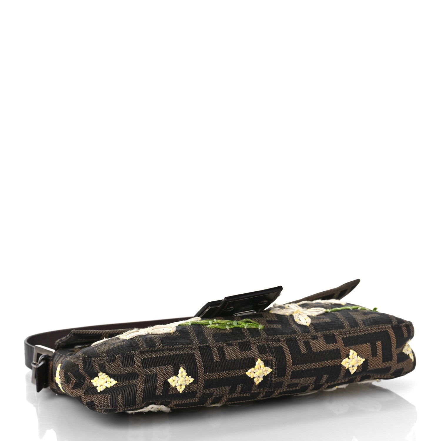 Fendi Zucca Flower Applique Baguette Tobacco 4 of 10