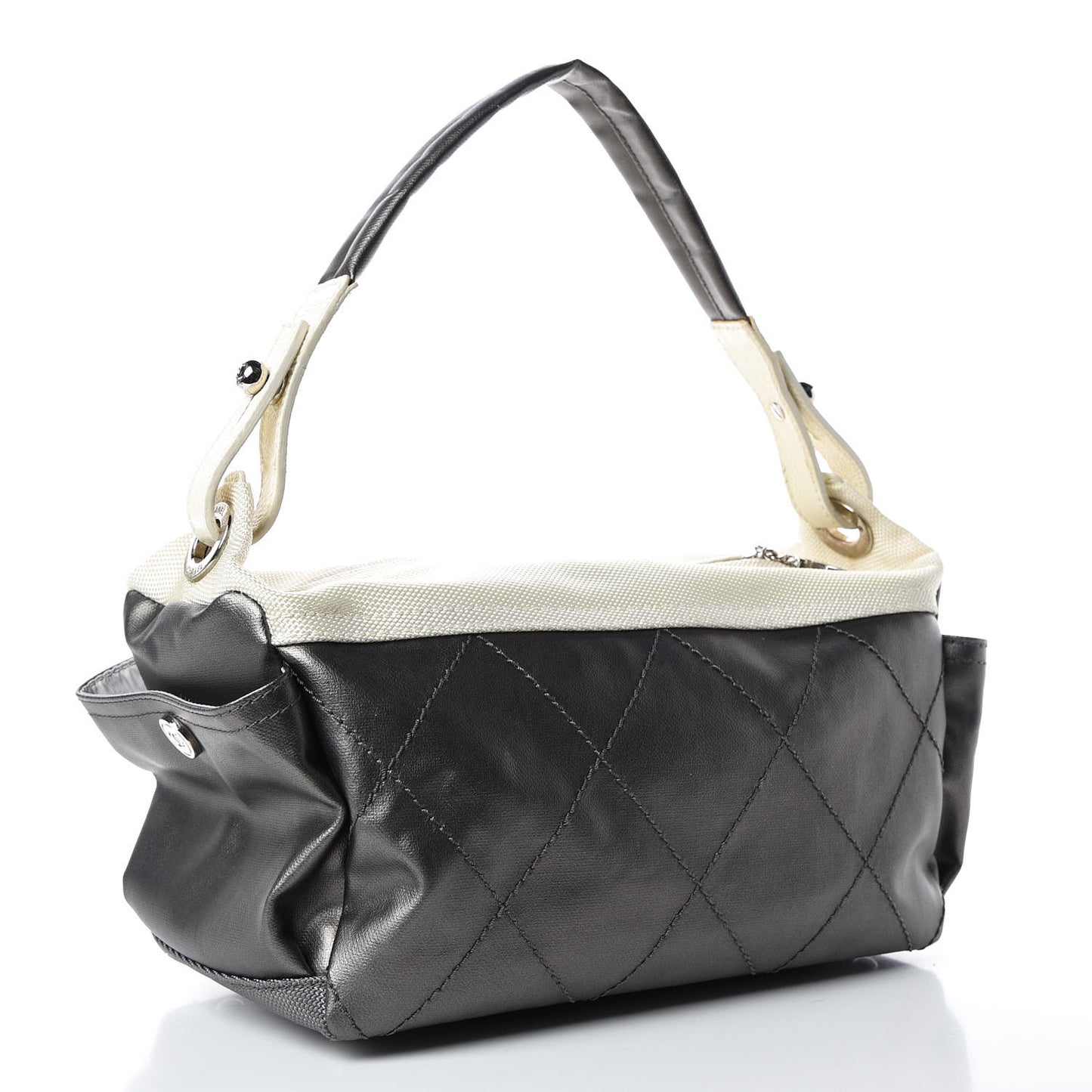 Coated Canvas Paris Biarritz Hobo Silver