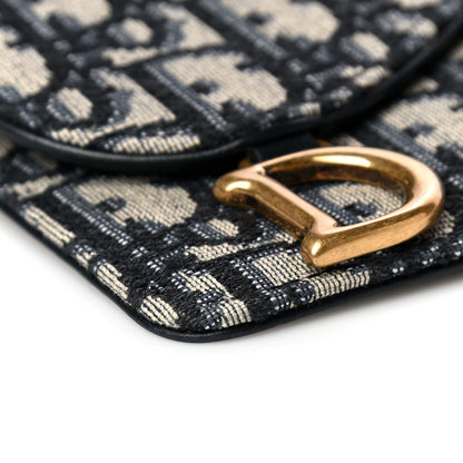 Christian Dior Oblique Saddle Large Zipped Wallet Blue 6 of 7