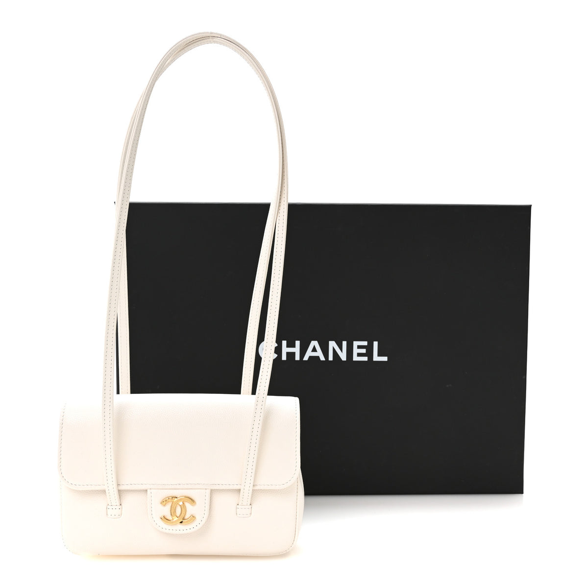 Chanel Shiny Caviar Mini Preppy Coco Shoulder Bag White 11 of 11