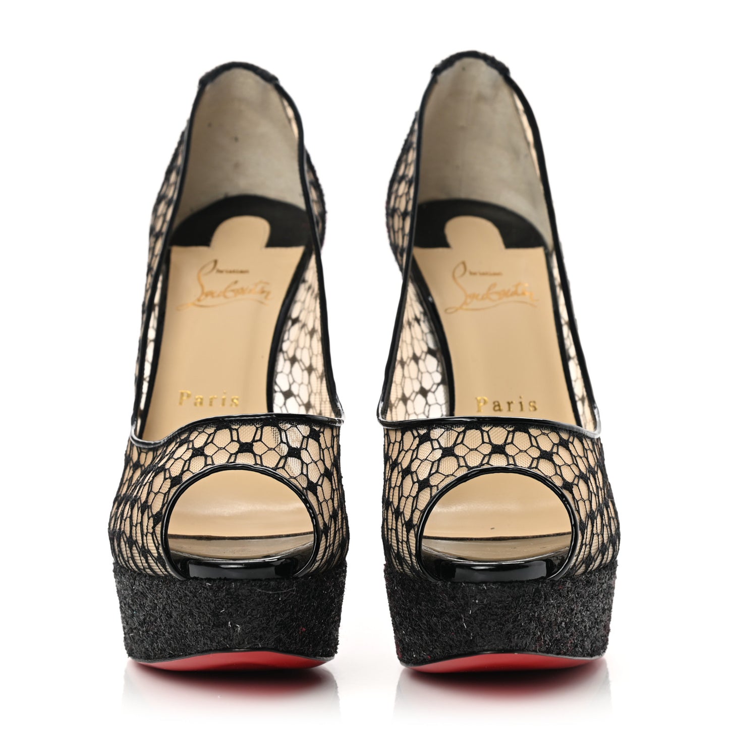 Rete Resille Fetish Lace Spider 130 Peep Toe Pumps 37 Black