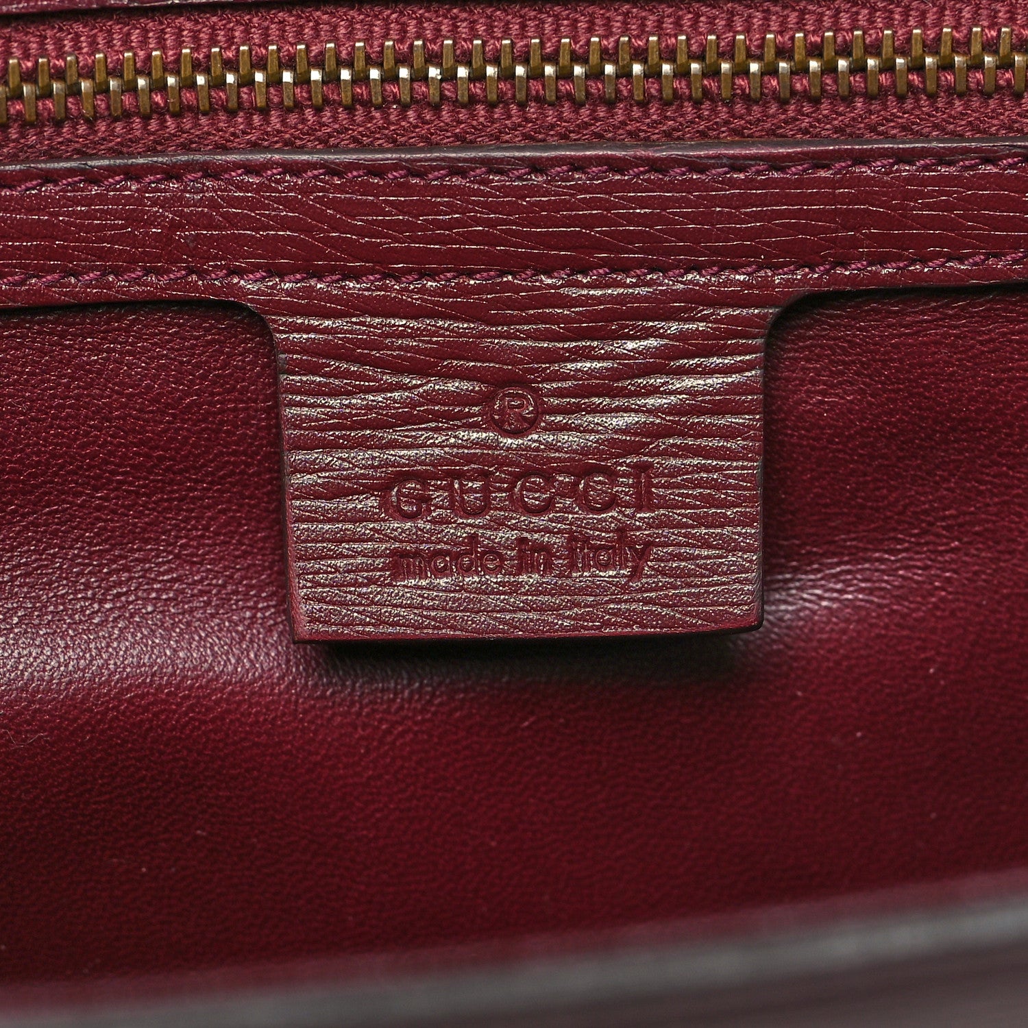 Gucci Textured Calfskin Heartbeat Print Clutch New Wine 6 of 10