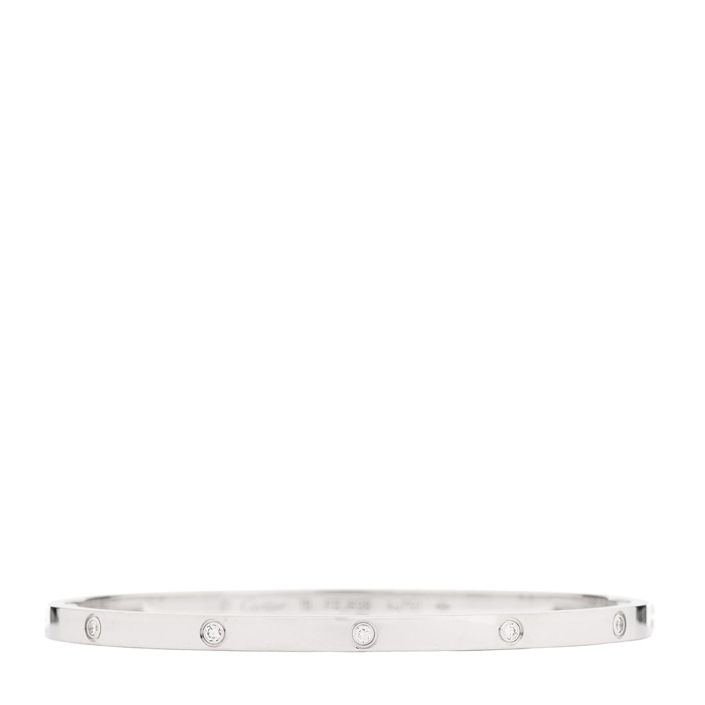 18K White Gold 10 Diamond Small LOVE Bracelet 18