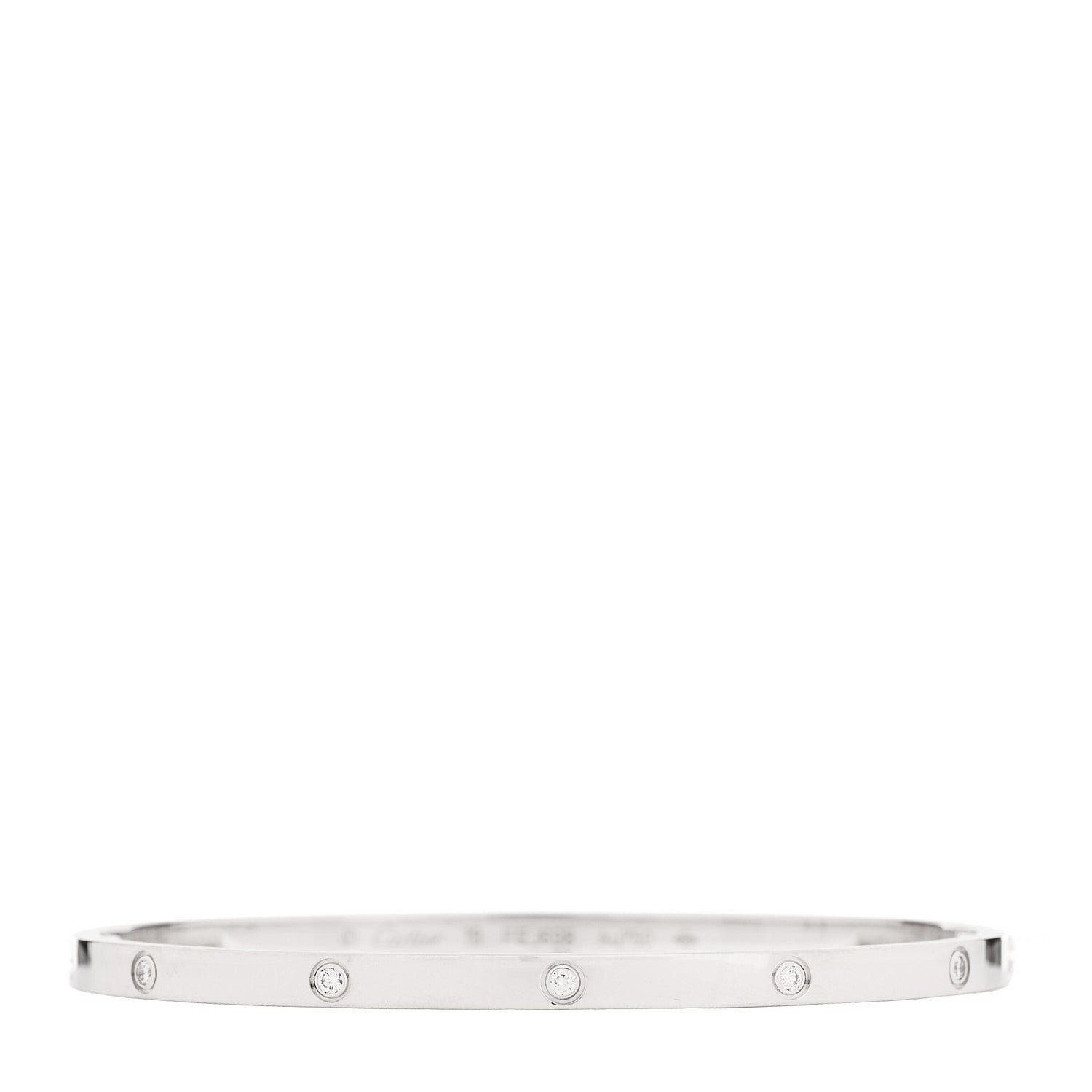 Cartier 18K White Gold 10 Diamond Small LOVE Bracelet 18 1 of 9