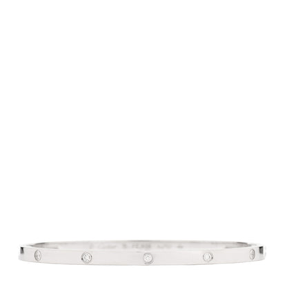 Cartier 18K White Gold 10 Diamond Small LOVE Bracelet 18 1 of 9