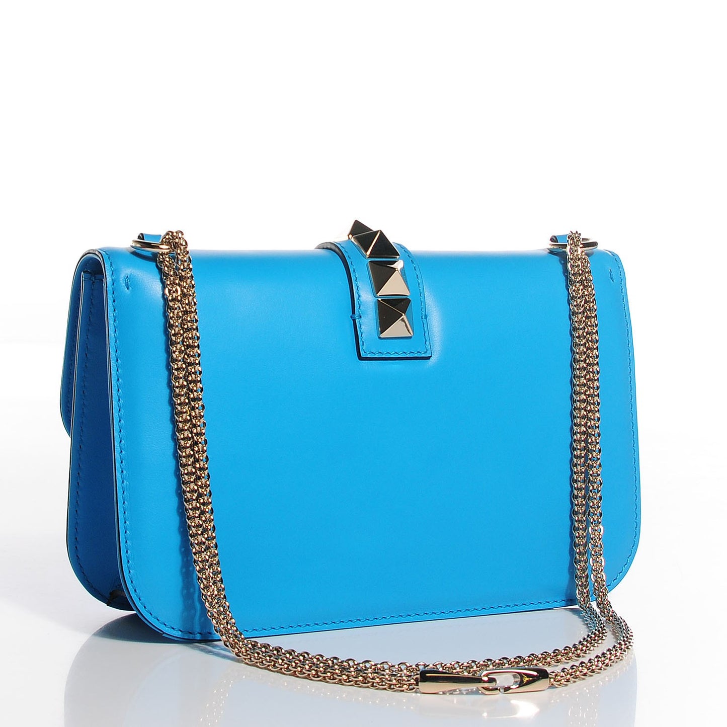 Vitello Medium Glam Lock Rockstud Flap Parrot