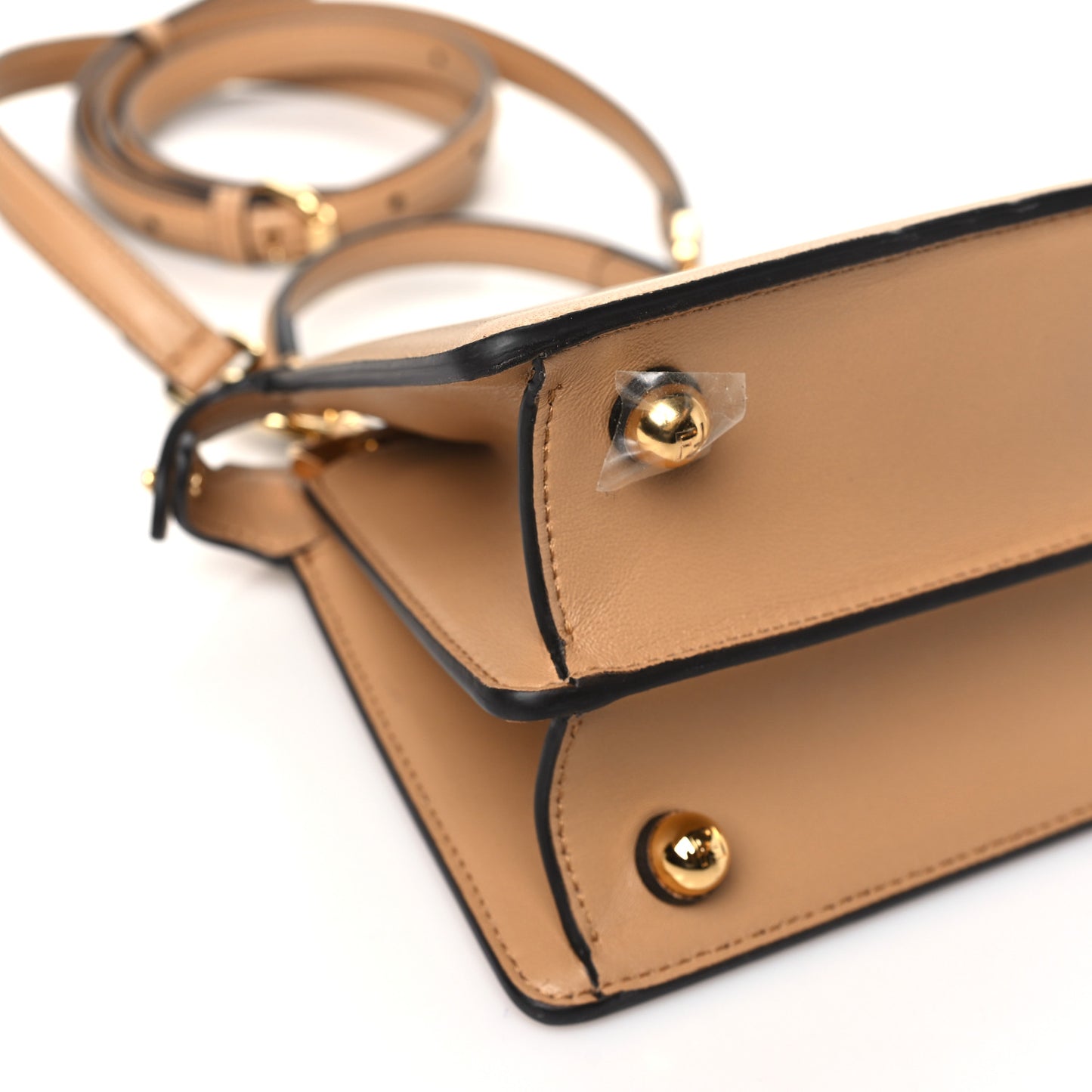 Shiny Nappa Petite Peekaboo I SEE U Satchel Miele Scuro