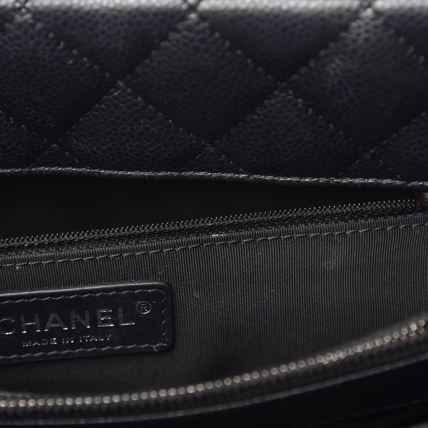 Caviar Quilted City Shopping Tote Black