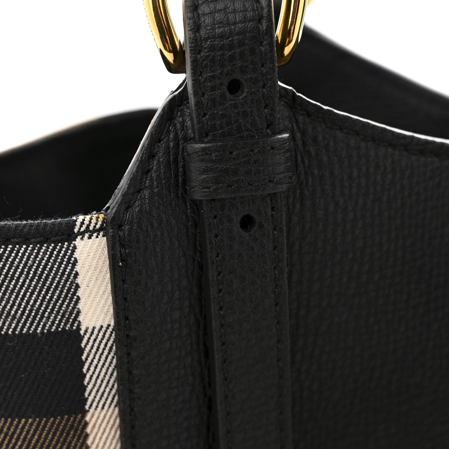 Burberry Grainy Calfskin House Check Small Canterbury Black 11 of 12