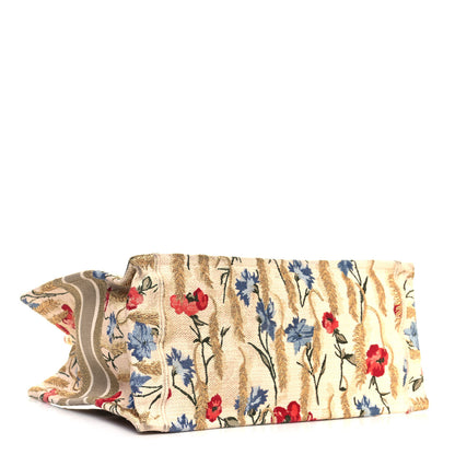 Christian Dior Canvas Embroidered Medium Hibiscus Book Tote Beige Multicolor 5 of 11