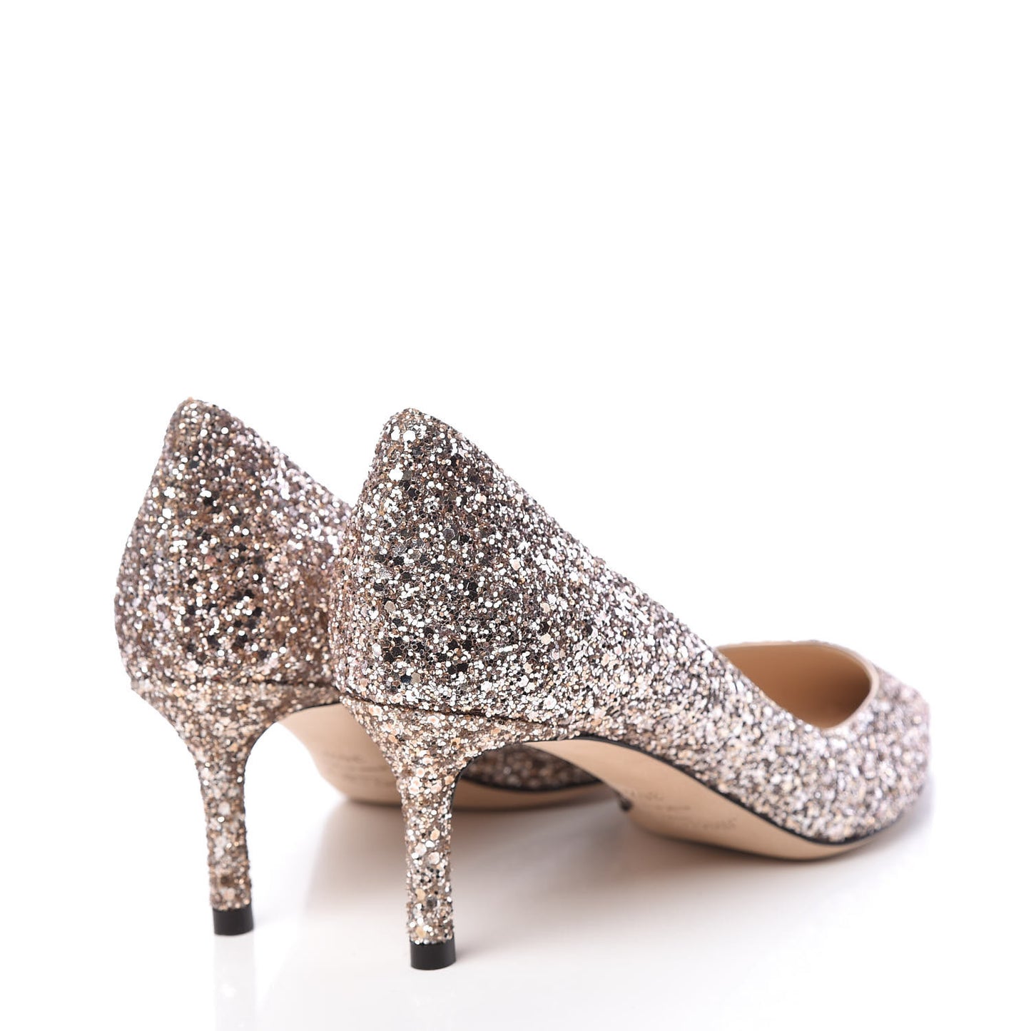 Glitter Pointy Toe Romy 60 Pumps 36.5 Ballet Pink