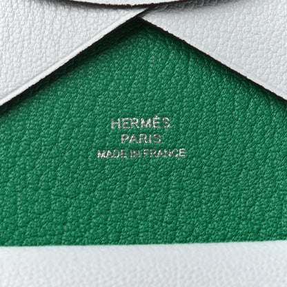 Hermes Chevre Mysore Verso Calvi Duo Card Case Bleu Brume Menthe 6 of 7