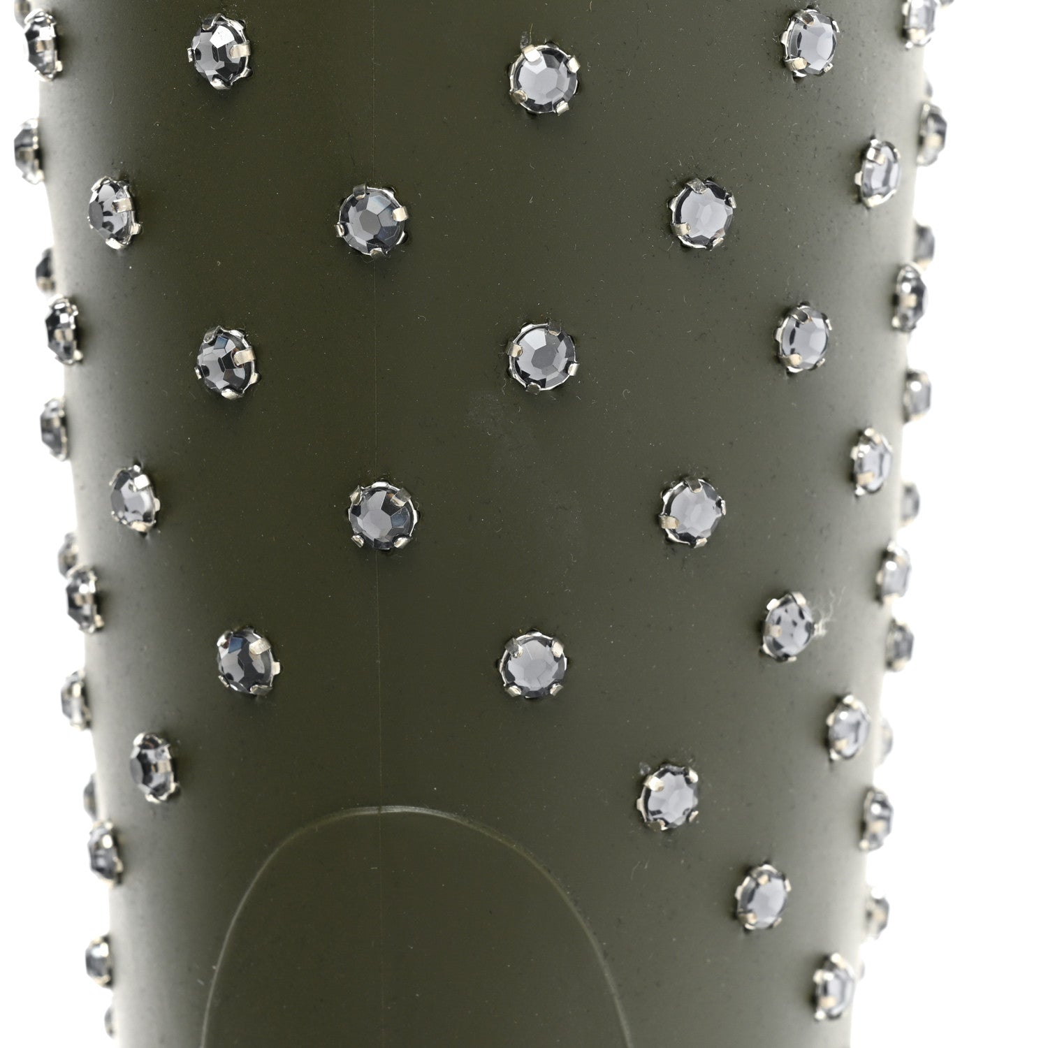 Saint Laurent Rubber Studded Festival Rain Boots 37 New Kaki Fonce 11 of 14