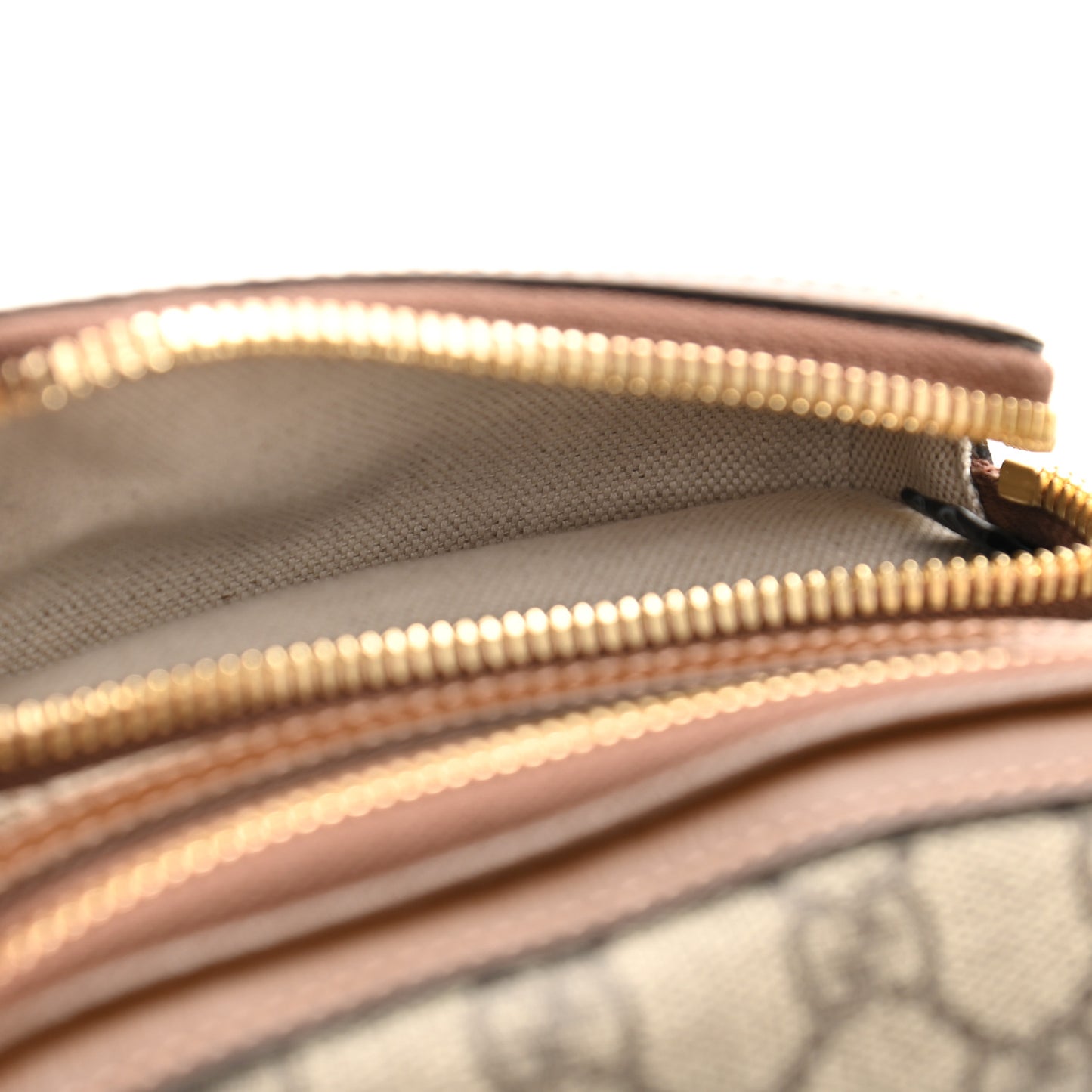 GG Supreme Monogram Textured Calfskin Retro Interlocking G Belt Bag Beige Ebony Brown Sugar
