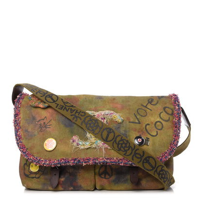 Chanel Washed Toile Large Graffiti On The Pavements Messenger Khaki Multicolor 1 of 10