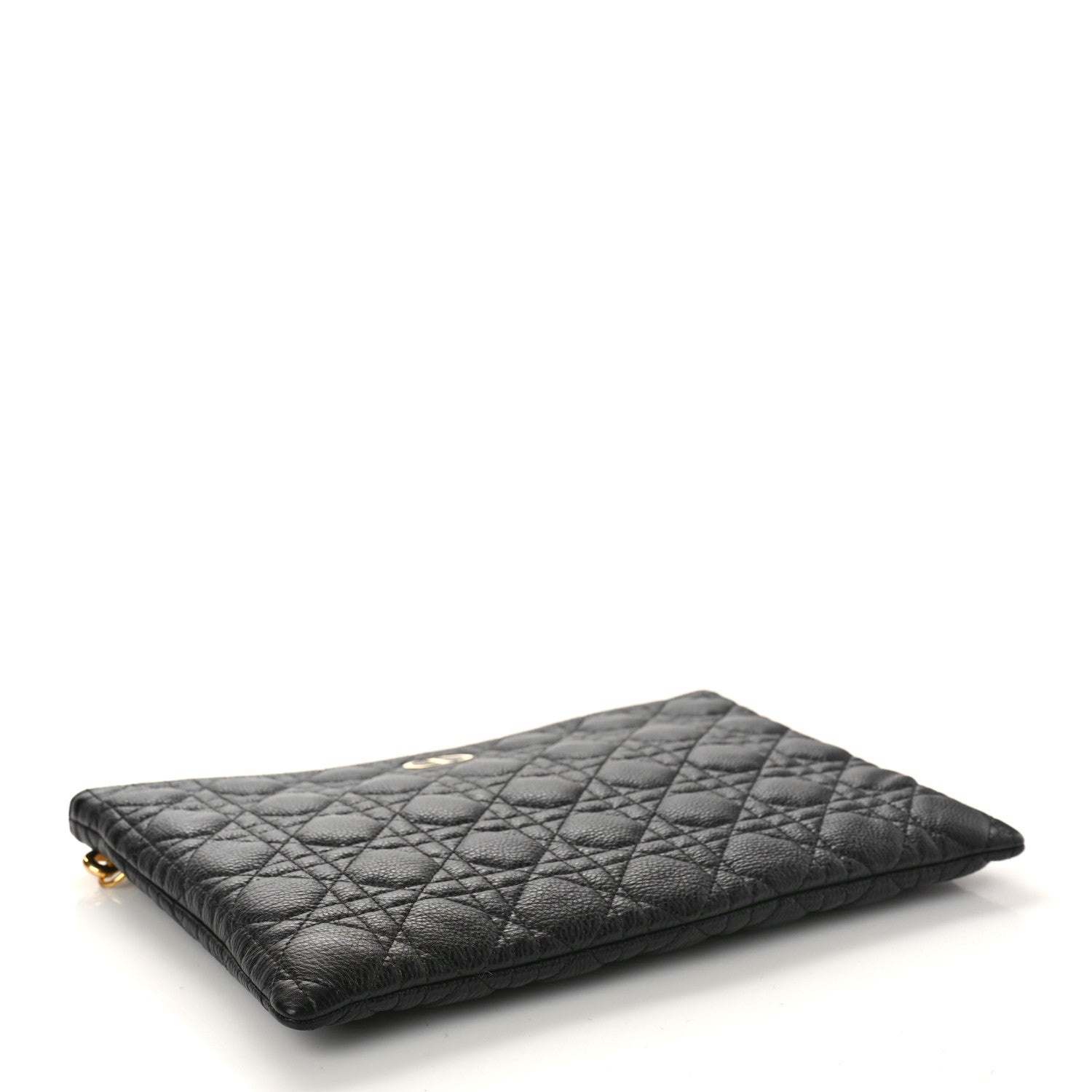 Christian Dior Supple Calfskin Cannage Large Caro Daily Pouch Black 4 of 8