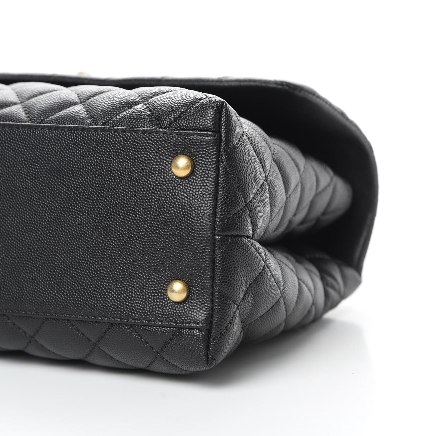 Caviar Quilted Medium Coco Handle Flap Black