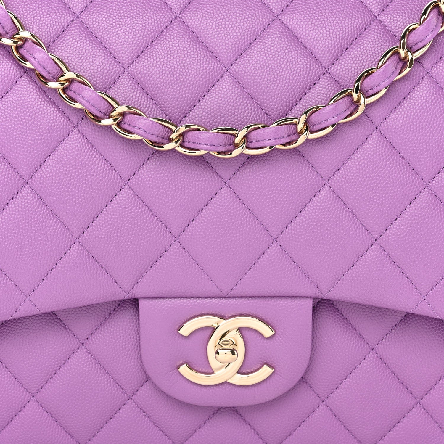 Chanel Caviar Quilted Maxi Double Flap Purple 7 of 9