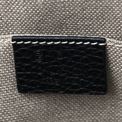 Gucci Pebbled Calfskin Large Bamboo Clutch Black 6 of 15