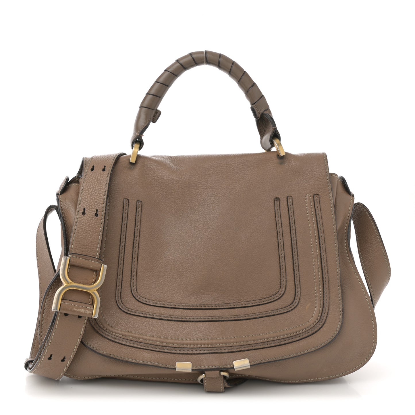 Calfskin Medium Marcie Top Handle Bag Nut