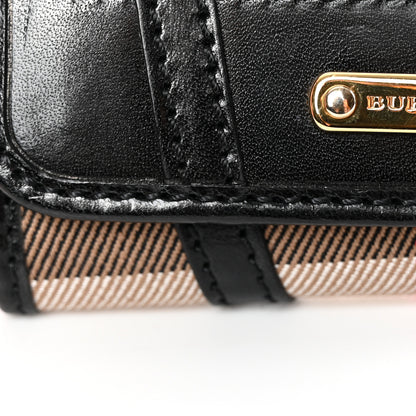 Burberry Bridle Calfskin House Check Medium Leighton Wallet Black 16 of 18